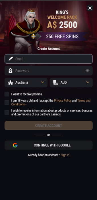 mobile casino King Billy